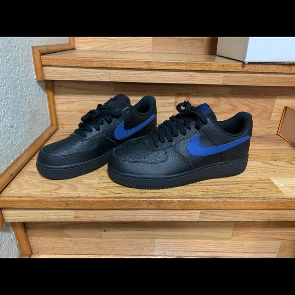 nike air force 1 black gym blue